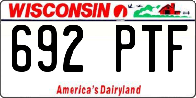 WI license plate 692PTF