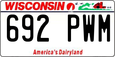 WI license plate 692PWM