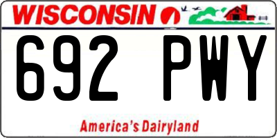 WI license plate 692PWY