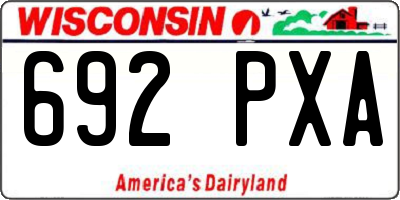 WI license plate 692PXA