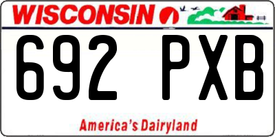 WI license plate 692PXB