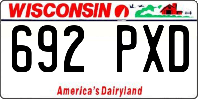 WI license plate 692PXD