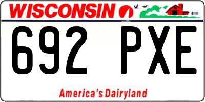 WI license plate 692PXE