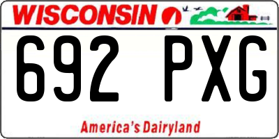WI license plate 692PXG