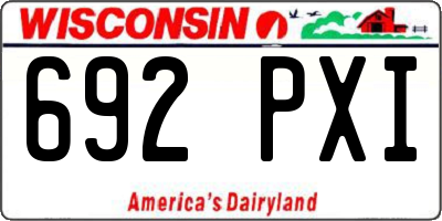 WI license plate 692PXI