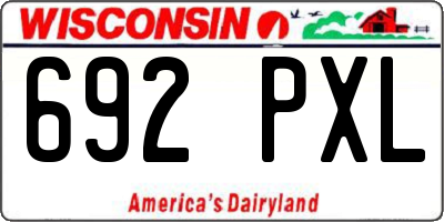 WI license plate 692PXL