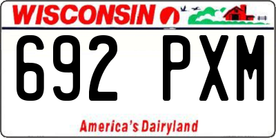 WI license plate 692PXM