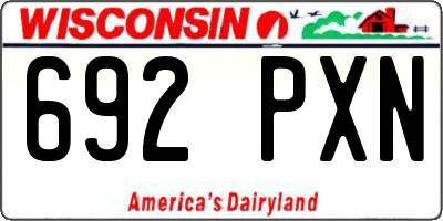 WI license plate 692PXN