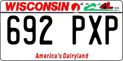WI license plate 692PXP