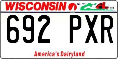 WI license plate 692PXR