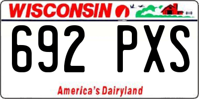 WI license plate 692PXS