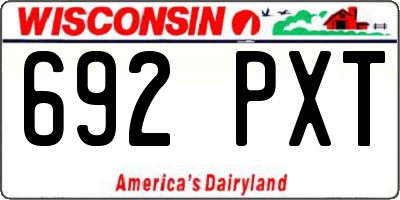 WI license plate 692PXT