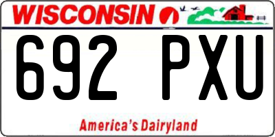 WI license plate 692PXU