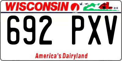 WI license plate 692PXV