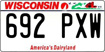 WI license plate 692PXW
