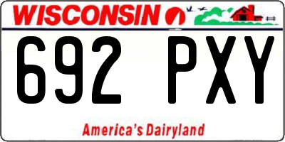 WI license plate 692PXY