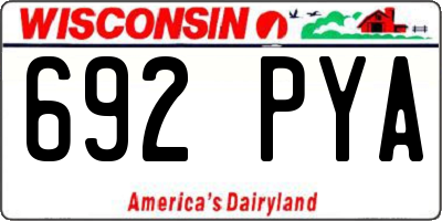 WI license plate 692PYA
