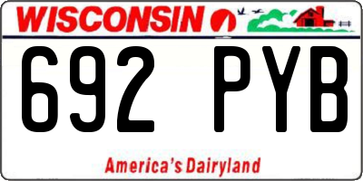 WI license plate 692PYB