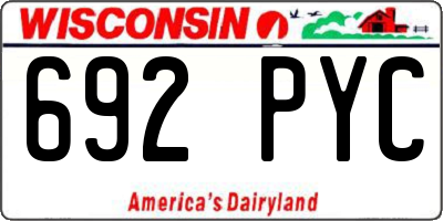WI license plate 692PYC