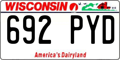 WI license plate 692PYD