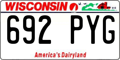 WI license plate 692PYG