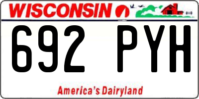 WI license plate 692PYH