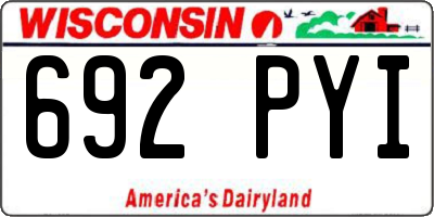 WI license plate 692PYI