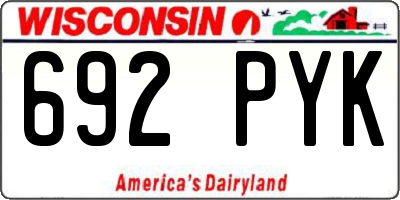 WI license plate 692PYK