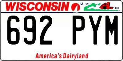 WI license plate 692PYM