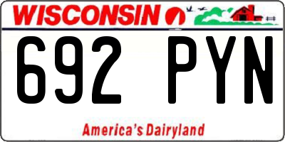 WI license plate 692PYN