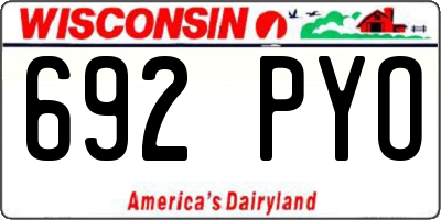 WI license plate 692PYO