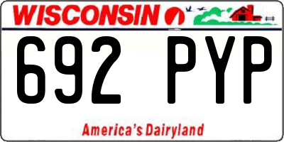 WI license plate 692PYP