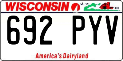 WI license plate 692PYV