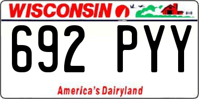 WI license plate 692PYY