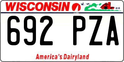 WI license plate 692PZA