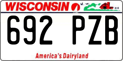 WI license plate 692PZB