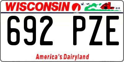 WI license plate 692PZE