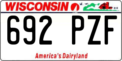 WI license plate 692PZF