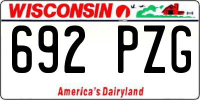 WI license plate 692PZG
