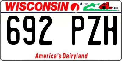 WI license plate 692PZH
