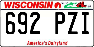 WI license plate 692PZI