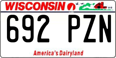 WI license plate 692PZN