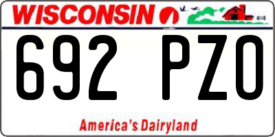 WI license plate 692PZO