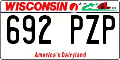 WI license plate 692PZP