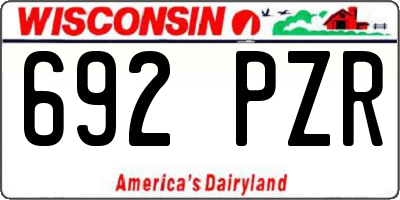 WI license plate 692PZR