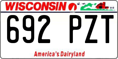 WI license plate 692PZT