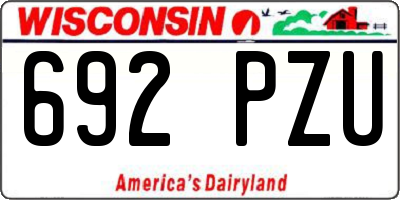 WI license plate 692PZU