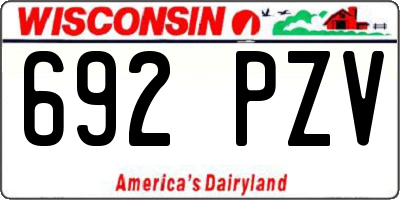 WI license plate 692PZV