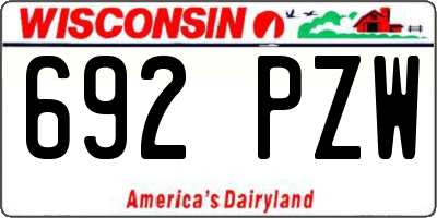 WI license plate 692PZW