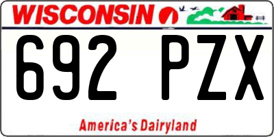 WI license plate 692PZX